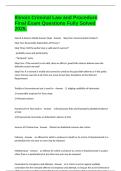 Illinois Criminal Law and Procedure Final Exam Questions Fully Solved 2025&period;