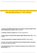 MRI PHYSICS TEXT BOOK ARRT PRACTICE EXAM QUESTIONS AND ANSWERS GRADED A&plus; 100&percnt; VERIFIED&period;