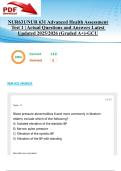 NUR631&sol;NUR 631 Advanced Health Assessment Test 1 &vert; Actual Questions and Answers Latest Updated 2025&sol;2026 &lpar;Graded A&plus;&rpar;-GCU