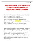 UHC MEDICARE CERTIFICATION  EXAM BRAND NEW OFFICIAL  QUESTIONS WITH ANSWERS&period; 