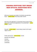 VIRGINIA PESTICIDE TEST BRAND  NEW OFFICIAL QUESTIONS WITH  ANSWERS&period;