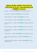 Shadow Health&colon; Mobility Focused Exam  UPDATED ACTUAL  Exam Questions and  CORRECT Answers