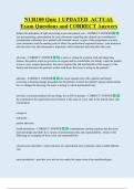 NUR100 Quiz 1 UPDATED  ACTUAL   Exam Questions and CORRECT Answers