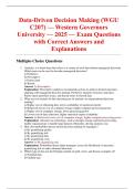 Data-Driven Decision Making &lpar;WGU C207&rpar; &mdash; Western Governors University &mdash; 2025 &mdash; Exam Questions with Correct Answers and Explanations