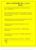 QAL CATEGORY M TEST QUESTIONS AND ANSWERS 2025