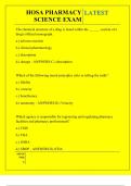 HOSA PHARMACY SCIENCE EXAM QUESTIONS AND ANSWERS 2025