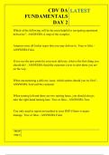 CDV DA FUNDAMENTALS DAY 2 QUESTIONS AND ANSWERS 2025