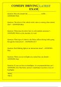 COMEDY DRIVING EXAM QUESTIONS AND ANSWERS 2025