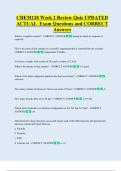 CHEM120 Week 2 Review Quiz UPDATED  ACTUAL  Exam Questions and CORRECT  Answers