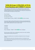 NURS 201 Exam 1 UPDATED  ACTUAL  Exam Questions and CORRECT Answers