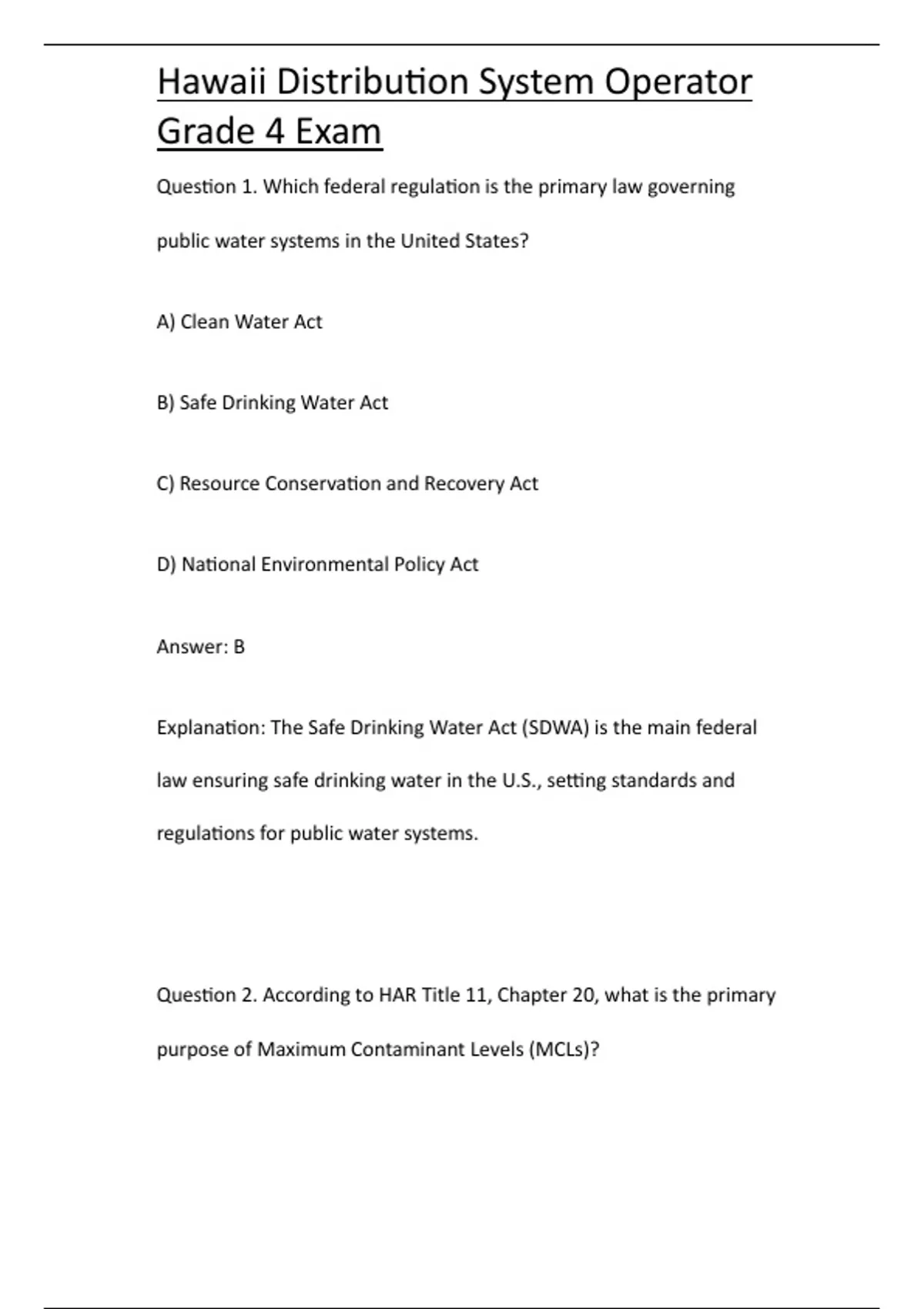 Hawaii Distribution System Operator Grade 4 Exam - Computers - Stuvia US