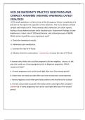 HESI OB MATERNITY PRACTICE QUESTIONS AND CORRECT ANSWERS &lpar;VERIFIED ANSWERS&rpar; LATEST 2024&sol;2025