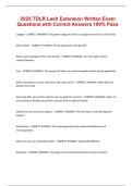 2025 TDLR Lash Extension Written Exam  Questions with Correct Answers 100&percnt; Pass