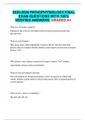 2025-2026 PATHOPHYSIOLOGY FINAL  EXAM QUESTIONS WITH 100&percnt;  VERIFIED ANSWERS&period; GRADED A&plus;&period; 