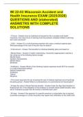 WI 22-03 Wisconsin Accident and Health Insurance EXAM &lpar;2025&sol;2026&rpar; QUESTIONS AND &lpar;elaborated&rpar; ANSWETRS WITH COMPLETE SOLUTIONS