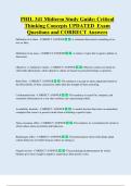 PHIL 341 Midterm Study Guide: Critical  Thinking Concepts UPDATED  Exam  Questions and CORRECT Answers