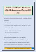 BIO 182 Exam 4 NAU&comma; BIO182 Final NAU 2025 Questions and Answers 100&percnt; Pass