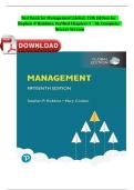 Management Global 15th Edition Robbins Test Bank Latest Verified Review 2024 Practice Questions and Answers for Exam Preparation&comma; 100&percnt; Correct with Explanations&comma; Highly Recommended&comma; Download to Score A&plus;