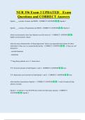 NUR 356 Exam 3 UPDATED    Exam  Questions and CORRECT Answers 