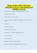 Shadow Health - HEENT Tina Jones  UPDATED ACTUAL  Exam Questions and  CORRECT Answers 