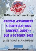 BTE2601 Assignment 5 PORTFOLIO 2025 &lpar;Answer Guide&rpar; - DUE 8 October 2025