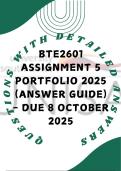 BTE2601 Assignment 5 PORTFOLIO 2025 &lpar;Answer Guide&rpar; - DUE 8 October 2025