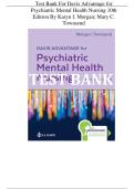 Test Bank For Davis Advantage for Psychiatric Mental Health Nursing 10th Edition By Karyn I&period; Morgan&semi; Mary C&period; Townsend   