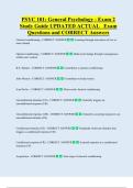 PSYC 101&colon; General Psychology - Exam 2  Study Guide UPDATED ACTUAL   Exam  Questions and CORRECT Answers 