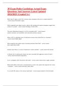 3P Exam Patho Cardiology Actual Exam Questions And Answers Latest Updated 2024&sol;2025 &lpar;Graded A&plus;&rpar;