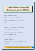 NURS 315 Exam 1 Review 2025 Questions and Answers 100&percnt; Pass