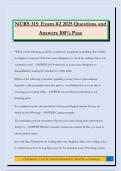 NURS 315&colon; Exam &num;2 2025 Questions and Answers 100&percnt; Pass