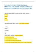 YAMAHA MOTOR UNIVERSITY EXAM QUESTIONS AND CORRECT ANSWERS LATEST 2025-2026 UPDATE &vert;EXCELLENCY GUARANTEE