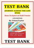 Journey Across the Life Span&colon; Human Development and Health Promotion&comma; 6th Edition by Polan &vert; Complete Study Material