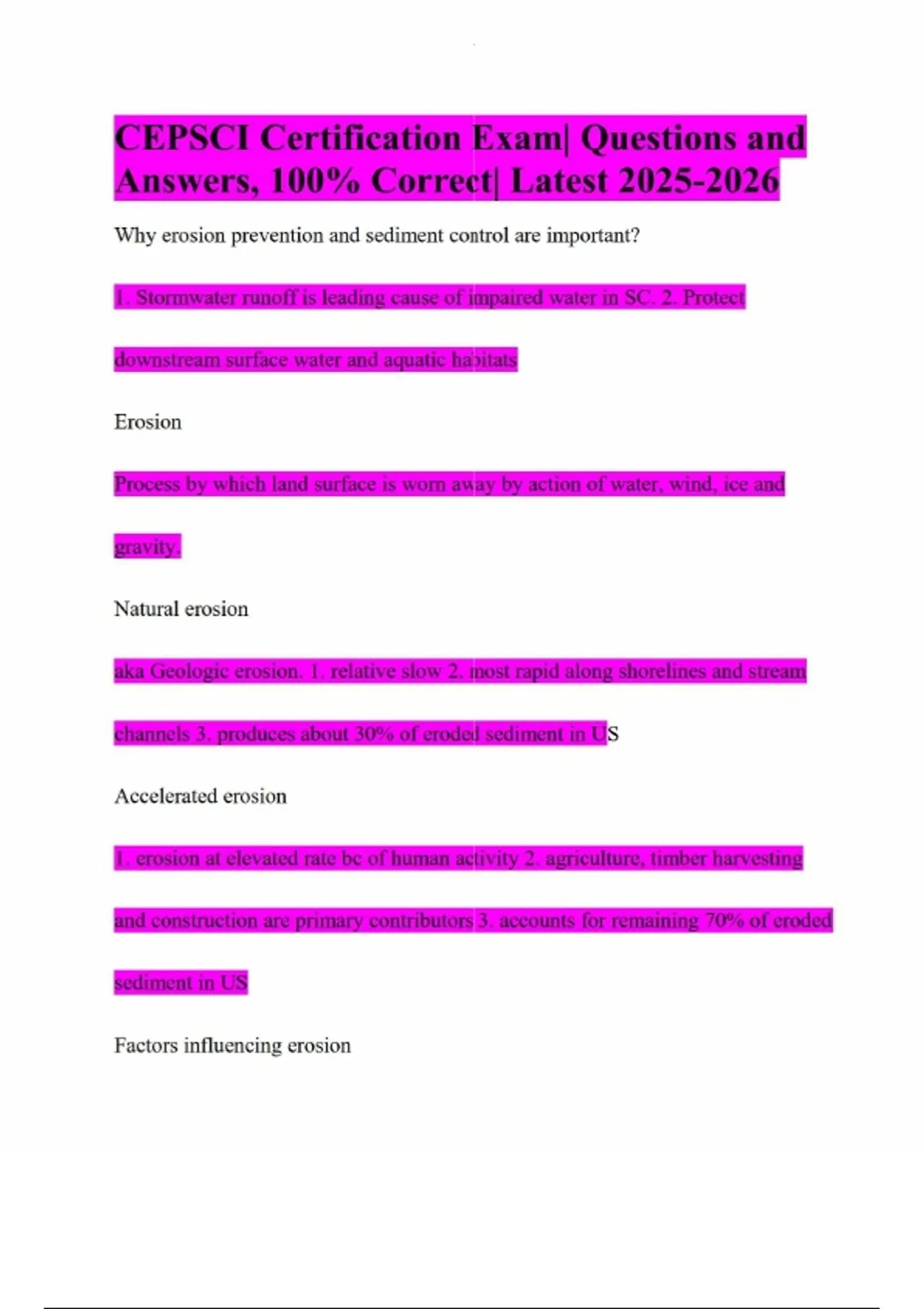 CEPSCI Certification Exam| Questions and Answers, 100% Correct| Latest ...