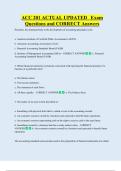 ACC 201 ACTUAL UPDATED   Exam  Questions and CORRECT Answers 