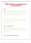 SPMT 319 Exam One Questions and Correct Answers