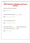SPMT 319 Exam 2 Questions and Correct Answers