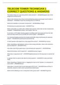 TELECOM TOWER TECHNICIAN 1 CORRECT QUESTIONS & ANSWERS