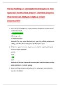 Florida Parking Lot Contractor Licensing Exam Test  Questions And Correct Answers &lpar;Verified Answers&rpar;  Plus Rationales 2025&sol;2026 Q&A &vert; Instant  Download Pdf