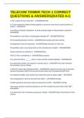 TELECOM TOWER TECH 1 CORRECT QUESTIONS & ANSWERS&lpar;RATED A&plus;&rpar;