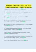 HOMI-601 Final UPDATED     ACTUAL  Exam Questions and CORRECT Answers 