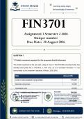 FIN3701 Assignment 1 &lpar;QUALITY ANSWERS&rpar; Semester 2 2026