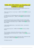 ENGL 101 UPDATED Exam Questions and  CORRECT Answers 