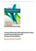 Lehne&rsquo;s Pharmacotherapeutics for Advanced Practice Nurses and Physician Assistants &lpar;2nd Edition&comma; Rosenthal&rpar; &ndash; Complete Test Bank with Answers