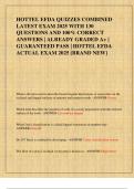 HOTTEL EFDA QUIZZES COMBINED  LATEST EXAM 2025 WITH 130  QUESTIONS AND 100&percnt; CORRECT  ANSWERS &vert; ALREADY GRADED A&plus; &vert;  GUARANTEED PASS &vert; HOTTEL EFDA  ACTUAL EXAM 2025 &lbrack;BRAND NEW&rsqb; 