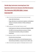 Bundle for Florida Sign Contractor Licensing Exam Test Questions And Correct Answers &lpar;Verified Answers&rpar; Plus Rationales 2025&sol;2026 Q&A &vert; Instant Download Pdf