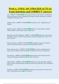 Week 4 - ENGL 101 UPDATED ACTUAL   Exam Questions and CORRECT Answers