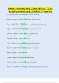ENGL 101 Week 3&4 UPDATED ACTUAL   Exam Questions and CORRECT Answers 