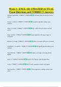 Week 3 - ENGL 101 UPDATED ACTUAL   Exam Questions and CORRECT Answers
