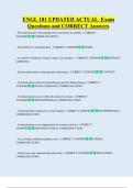 ENGL 101 UPDATED ACTUAL  Exam  Questions and CORRECT Answers